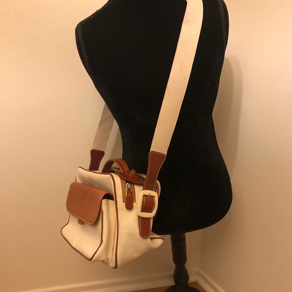 Alice Roi canvas and leather crossbody bag, roomy